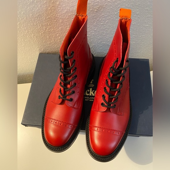 Tricker’s Junya Watanabe Red Calf Toe Cap Brogue Boots UK 7 US 8.5 - Picture 5 of 10